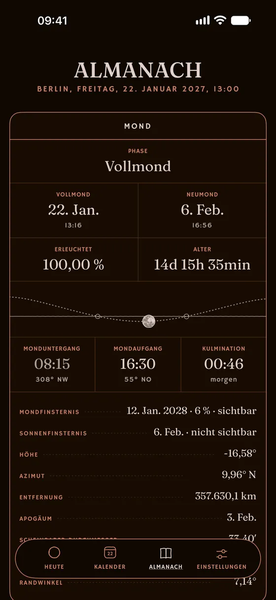 Der Almanach: die Marken des Tages in Tabellen. — Dunkel