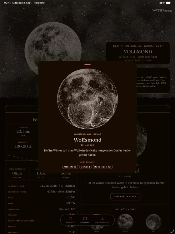Ein benannter Vollmond. — Dunkel
