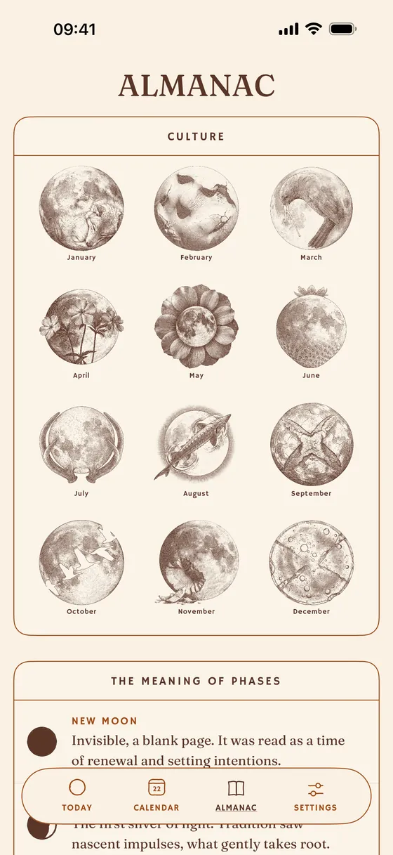 The illustrated year: the twelve named moons. — Light