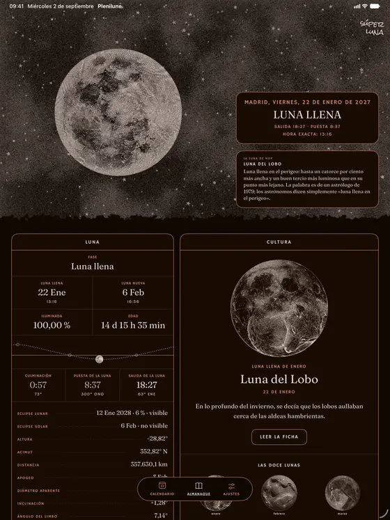 Las doce lunas con nombre. — Oscuro