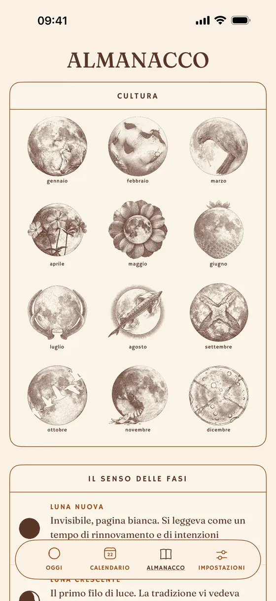 L'anno illustrato: le dodici lune con nome. — Chiaro