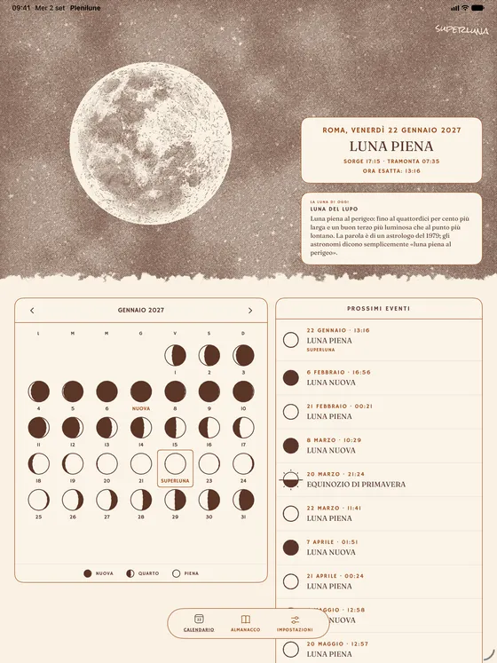 Il calendario del mese. — Chiaro