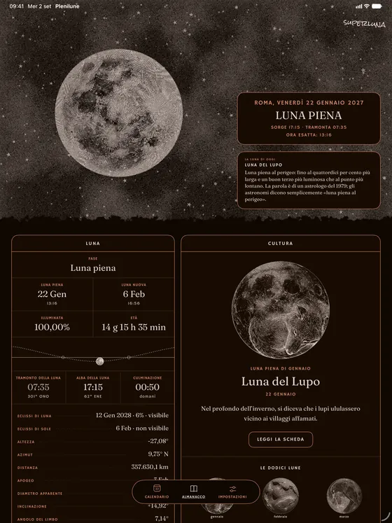 Le dodici lune con nome. — Scuro