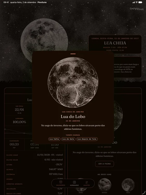 Uma lua cheia com nome. — Escuro