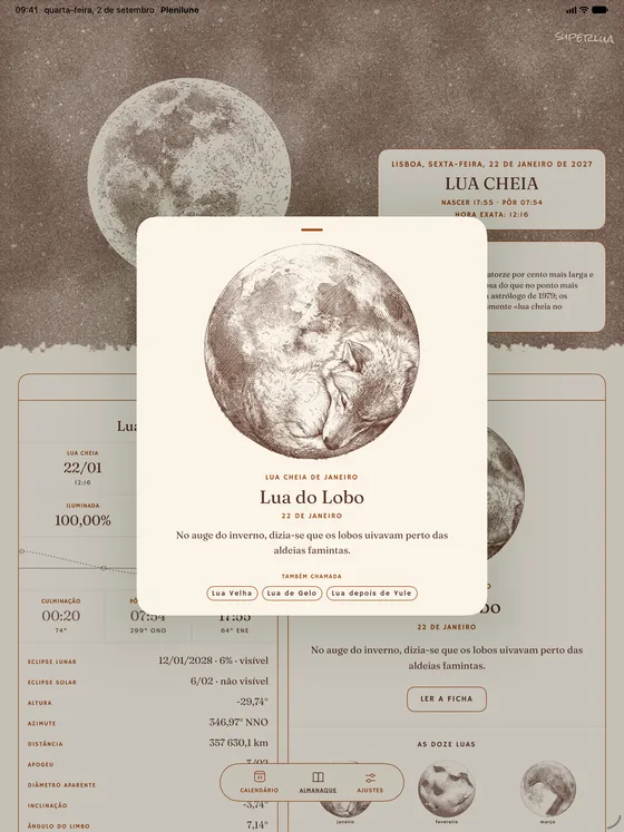 Uma lua cheia com nome. — Claro